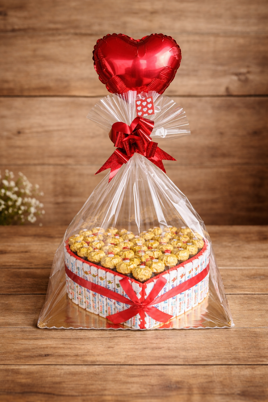 Tarta Dulce Kinder con Globo Corazón